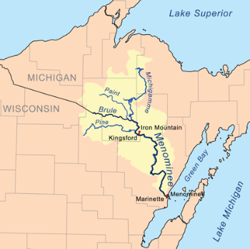 Menominee River Map