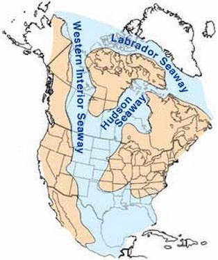 Map showing the Cretaceous Western Interior Seaway