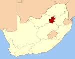 Location of Gauteng in South Africa