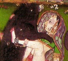 sloth bear with woman