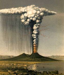 An eruption of Vesuvius